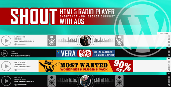 SHOUT – HTML5 Radio Player With Ads – ShoutCast And IceCast Support – WordPress Plugin Preview - Rating, Reviews, Demo & Download