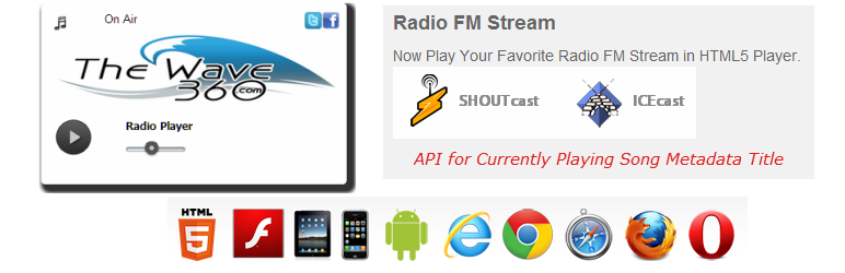 Shoutcast Icecast HTML5 Radio Player Preview Wordpress Plugin - Rating, Reviews, Demo & Download