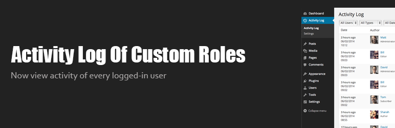 Show Activity Log Of Custom Roles Preview Wordpress Plugin - Rating, Reviews, Demo & Download