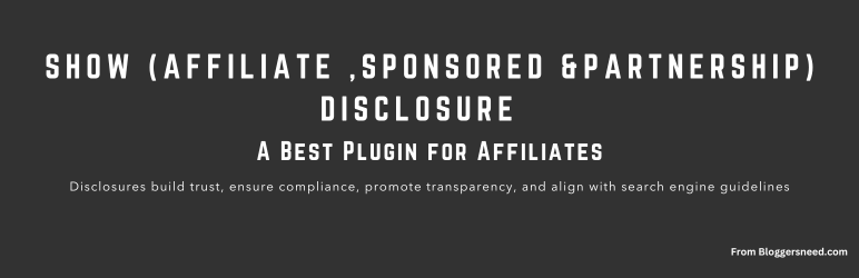 Show Affiliate Disclosure Preview Wordpress Plugin - Rating, Reviews, Demo & Download