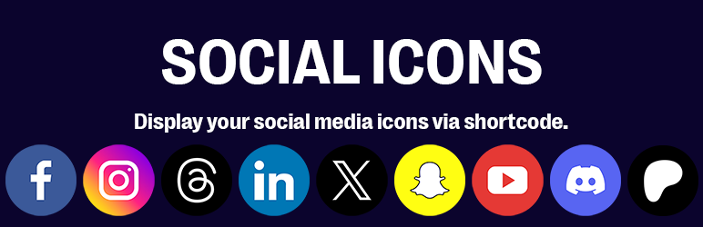 Showcase Social Media (icons) Preview Wordpress Plugin - Rating, Reviews, Demo & Download