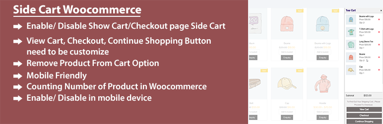 Side Cart For Woocommerce Preview Wordpress Plugin - Rating, Reviews, Demo & Download
