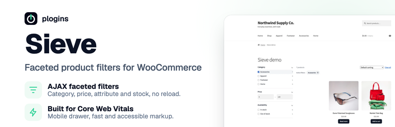 Sieve – Faceted Filter For WooCommerce Preview Wordpress Plugin - Rating, Reviews, Demo & Download