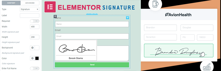 Signature Field For Elementor Forms Preview Wordpress Plugin - Rating, Reviews, Demo & Download