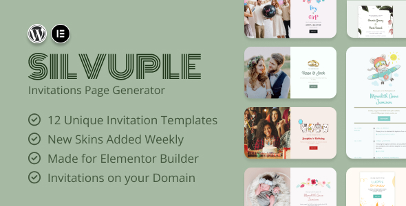 Silvuple – Online Invitations & RSVP Plugin Preview - Rating, Reviews, Demo & Download
