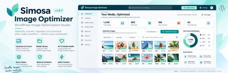 Simosa Image Optimization Studio Preview Wordpress Plugin - Rating, Reviews, Demo & Download