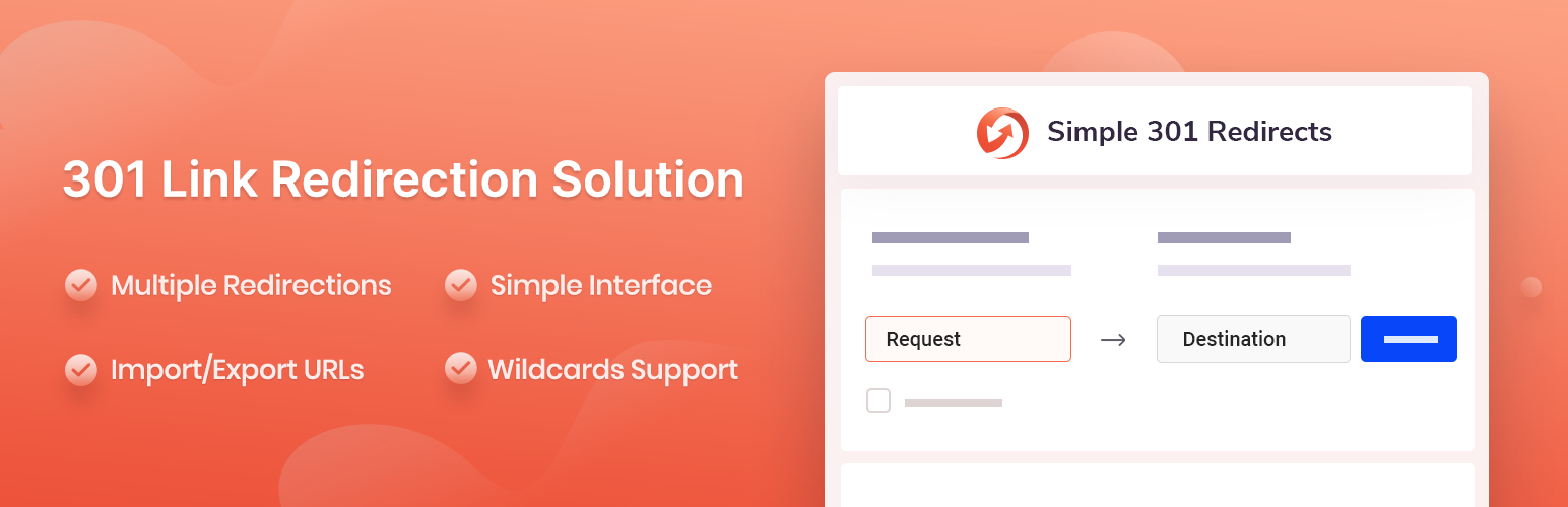 Simple 301 Redirects By BetterLinks – Easy WordPress Redirect Manager For Redirects, 404 Error Log & More Preview - Rating, Reviews, Demo & Download