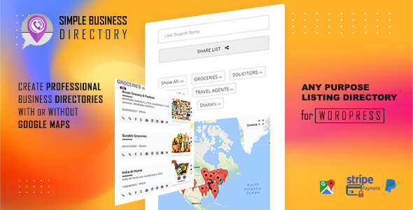 Simple Business Directory With Maps, Store Locator, Distance Search Preview Wordpress Plugin - Rating, Reviews, Demo & Download