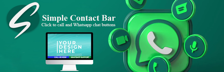 Simple Contact Bar Plugin for Wordpress Preview - Rating, Reviews, Demo & Download