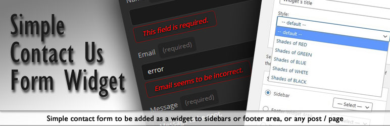 Simple Contact Us Form Widget Preview Wordpress Plugin - Rating, Reviews, Demo & Download