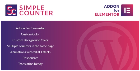 Simple Counter For Elementor WordPress Plugin Preview - Rating, Reviews, Demo & Download
