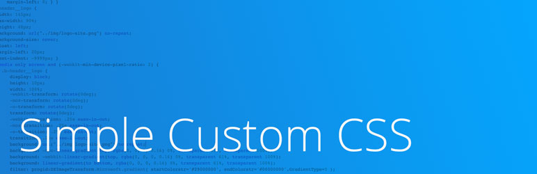 Simple Custom CSS Plugin Preview - Rating, Reviews, Demo & Download