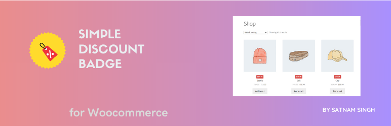 Simple Discount Badge For Woocommerce Preview Wordpress Plugin - Rating, Reviews, Demo & Download