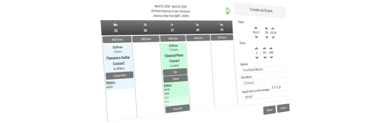 Simple Event Scheduler Preview Wordpress Plugin - Rating, Reviews, Demo & Download