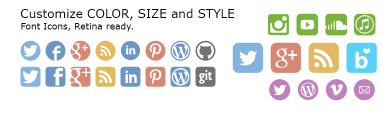Simple Follow Me Social Buttons Widget Preview Wordpress Plugin - Rating, Reviews, Demo & Download