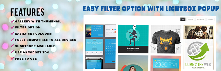 Simple Gallery With Filter Preview Wordpress Plugin - Rating, Reviews, Demo & Download
