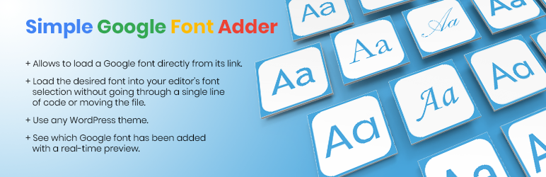 Simple Google Font Adder Preview Wordpress Plugin - Rating, Reviews, Demo & Download
