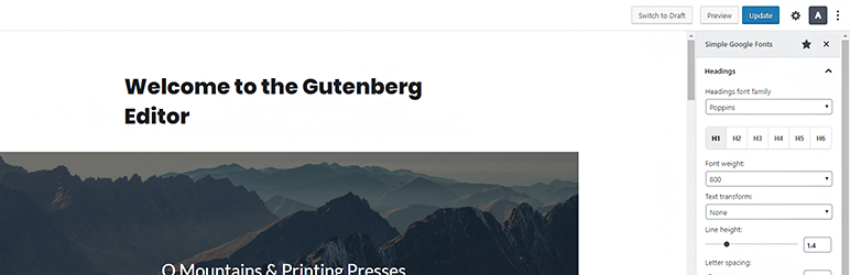 Simple Gutenberg Google Fonts Preview Wordpress Plugin - Rating, Reviews, Demo & Download