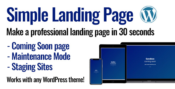 Simple Landing Page Plugin for Wordpress Preview - Rating, Reviews, Demo & Download