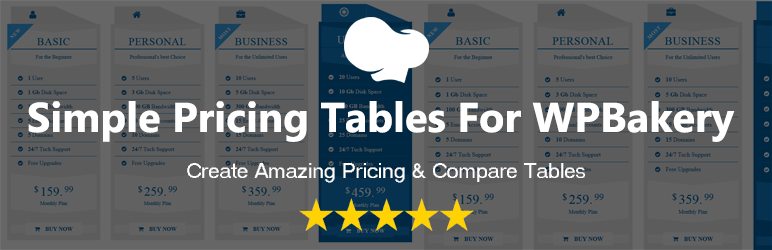 Simple Pricing Tables For WPBakery Page Builder(Formerly Visual Composer) Preview Wordpress Plugin - Rating, Reviews, Demo & Download