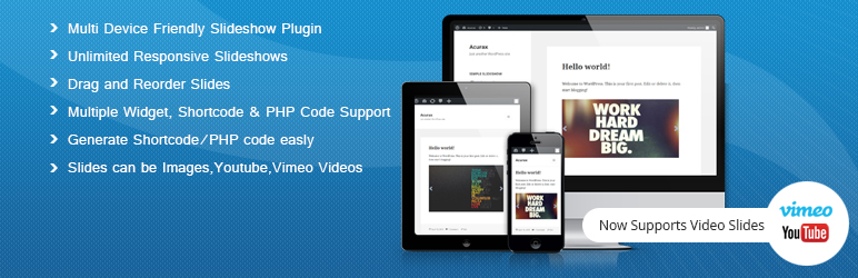 Simple Slideshow Manager Preview Wordpress Plugin - Rating, Reviews, Demo & Download