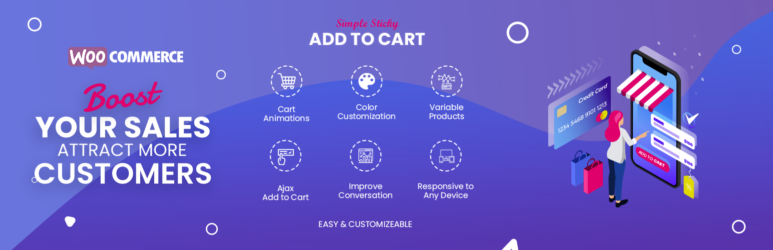 Simple Sticky Add To Cart For WooCommerce Preview Wordpress Plugin - Rating, Reviews, Demo & Download
