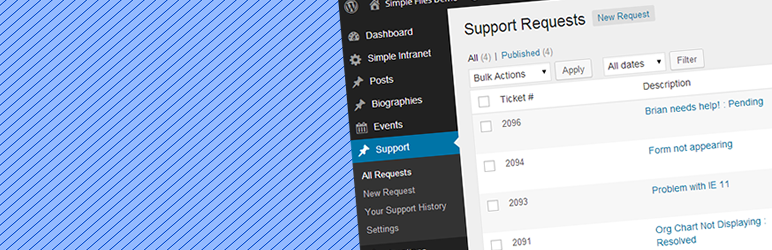 Simple Support Preview Wordpress Plugin - Rating, Reviews, Demo & Download