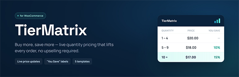 Simple Tiered Pricing Table For WooCommerce Preview Wordpress Plugin - Rating, Reviews, Demo & Download