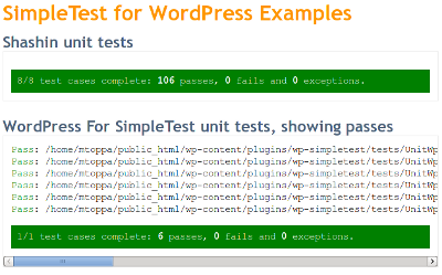 SimpleTest Plugin for Wordpress Preview - Rating, Reviews, Demo & Download