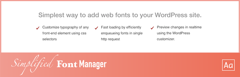 Simplified Font Manager Preview Wordpress Plugin - Rating, Reviews, Demo & Download