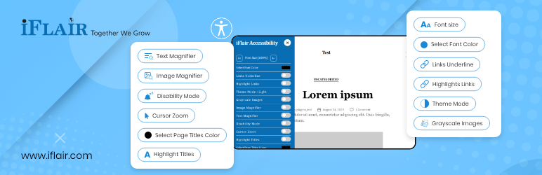 Site Accessibility By IFlair Preview Wordpress Plugin - Rating, Reviews, Demo & Download