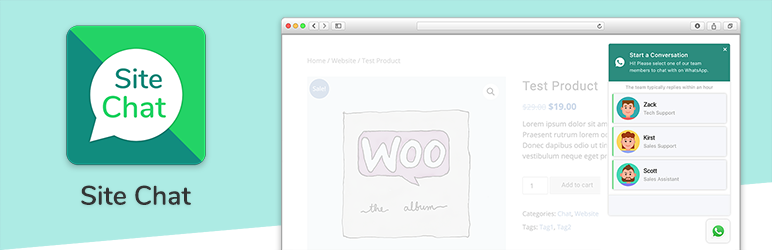 Site Chat – A Simple Site Chat Which Sends To WhatsApp For Your WordPress Website And WooCommerce Online Store - Rating, Reviews, Demo & Download