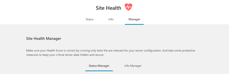 Site Health Manager Preview Wordpress Plugin - Rating, Reviews, Demo & Download