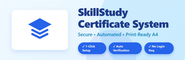 SkillStudy Certificate System Preview Wordpress Plugin - Rating, Reviews, Demo & Download