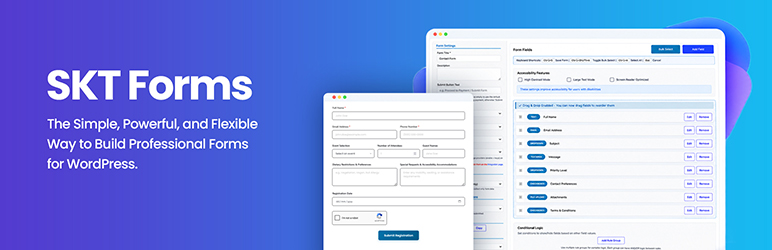 SKT Forms Preview Wordpress Plugin - Rating, Reviews, Demo & Download