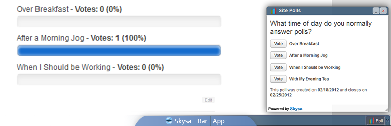 Skysa Polls App Preview Wordpress Plugin - Rating, Reviews, Demo & Download