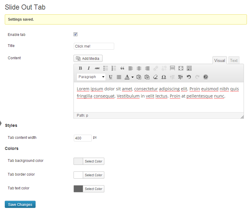 Slide Out Tab Preview Wordpress Plugin - Rating, Reviews, Demo & Download