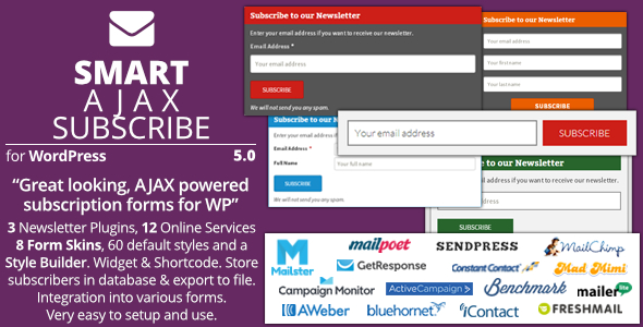 Smart AJAX Subscribe – Plugin For WordPress Preview - Rating, Reviews, Demo & Download