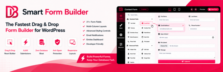 Smart Form Builder Preview Wordpress Plugin - Rating, Reviews, Demo & Download