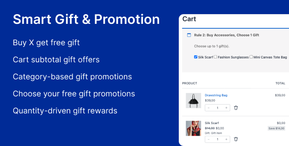 Smart Gift & Promotion For WooCommerce Preview Wordpress Plugin - Rating, Reviews, Demo & Download