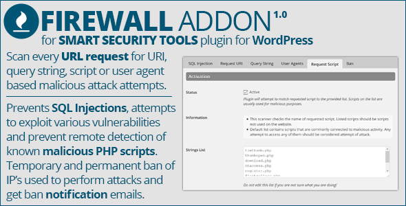 Smart Security Tools: Firewall Addon Preview Wordpress Plugin - Rating, Reviews, Demo & Download