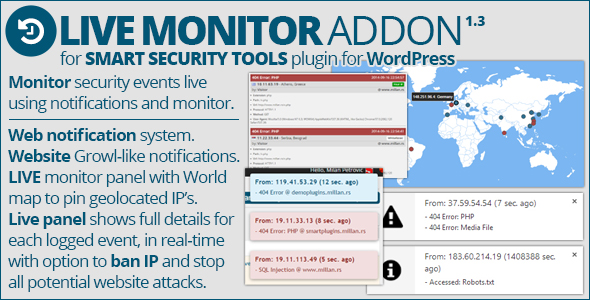 Smart Security Tools: Live Monitor Addon Preview Wordpress Plugin - Rating, Reviews, Demo & Download