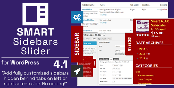 Smart Sidebars Slider – Plugin For WordPress Preview - Rating, Reviews, Demo & Download