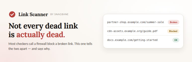 Snagbane Link Scanner Preview Wordpress Plugin - Rating, Reviews, Demo & Download