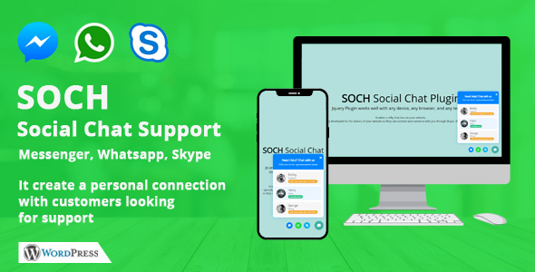 Soch – Social Chat Support Plugin for Wordpress Preview - Rating, Reviews, Demo & Download