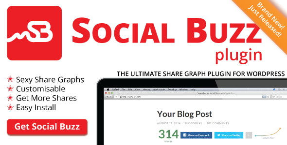 Social Buzz WordPress Plugin – Social Share Graphs Preview - Rating, Reviews, Demo & Download