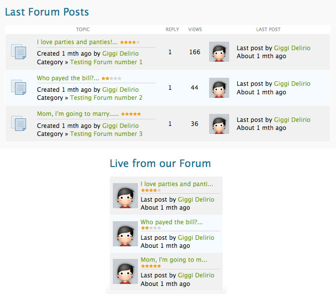 Social Engine Last Forum Posts Preview Wordpress Plugin - Rating, Reviews, Demo & Download