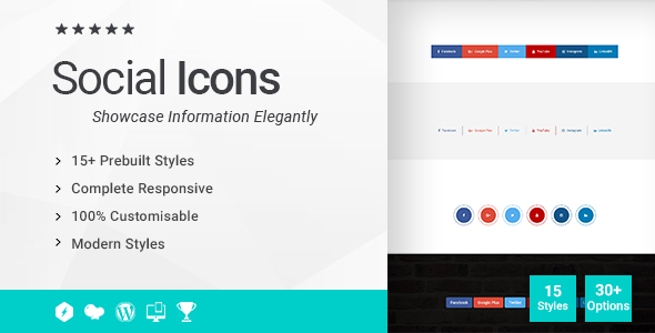 Social Icons Addon For WPBakery Page Builder Preview Wordpress Plugin - Rating, Reviews, Demo & Download