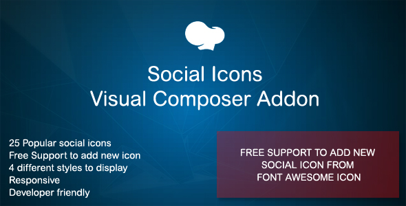 Social Icons Visual Composer Addon Preview Wordpress Plugin - Rating, Reviews, Demo & Download