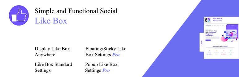 Social Like Box And Page By WpDevArt Preview Wordpress Plugin - Rating, Reviews, Demo & Download